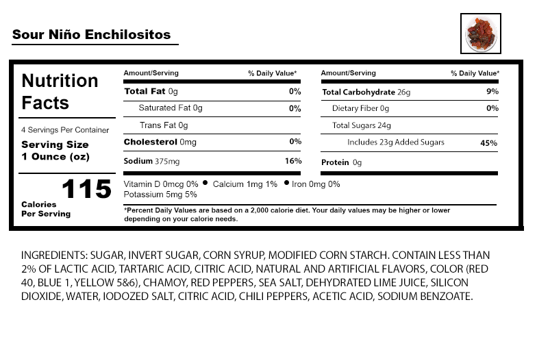 Sour Niño Enchilositos - Enchilositos Treats